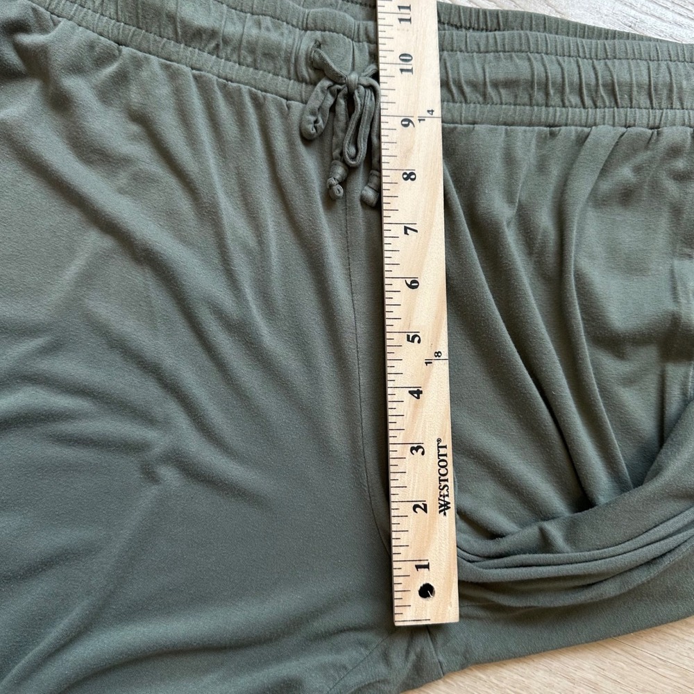 Nuuds Pajama Pants Wide Leg Rayon Drawstring Darkest Olive Lounge Relaxed Fit M - Picture 6 of 8